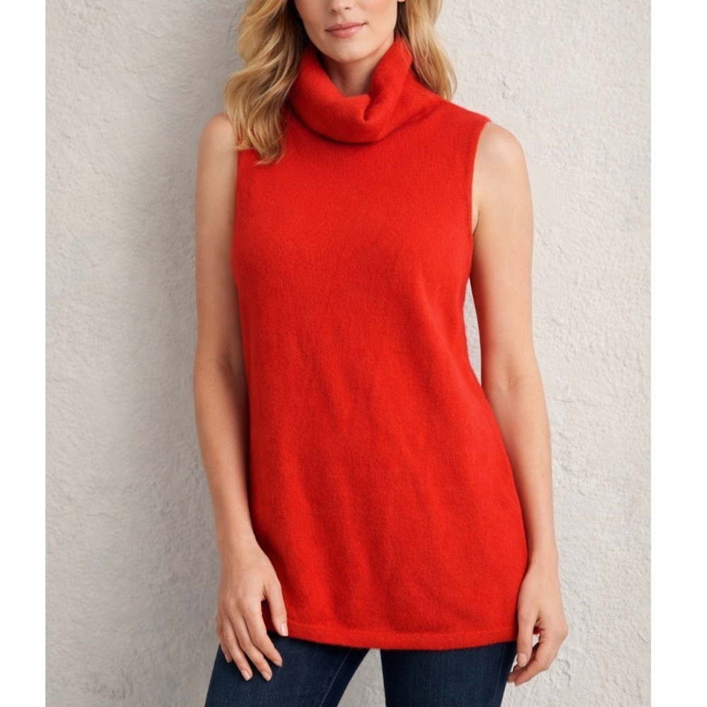 THE ROW Leona Wool & Cashmere Sleeveless Turtleneck